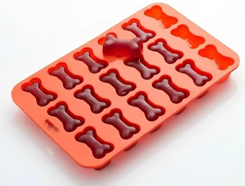 Vista 4 de Paquete de 2 moldes de silicona para huesos de perro, mini molde reutilizable para golosinas caseras para perros, chocolate, dulces, gomitas
