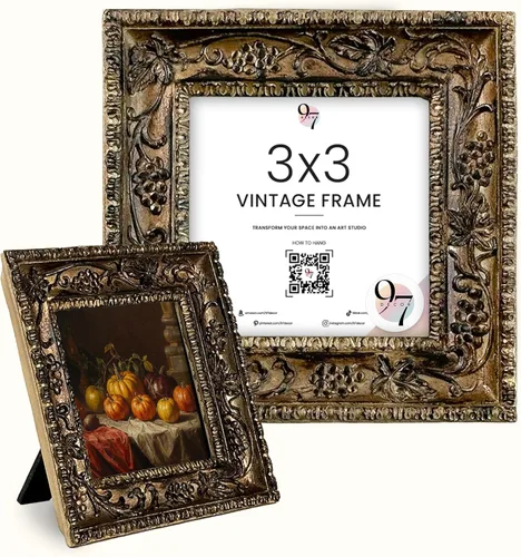Vista 14 de 97 Decor Mini portarretratos dorado antiguo de 2.5 x 3.5, tamaño de cartera Rectángulo floral de oro antiguo