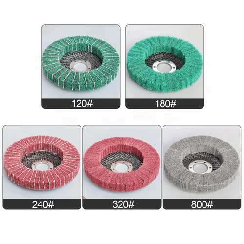 Vista 4 de FPPO 5 piezas disco de aleta de fibra de nailon de 4.5" x 7/8" pulgadas, rueda de pulido y esmerilado, almohadilla de fregado rueda de pulido