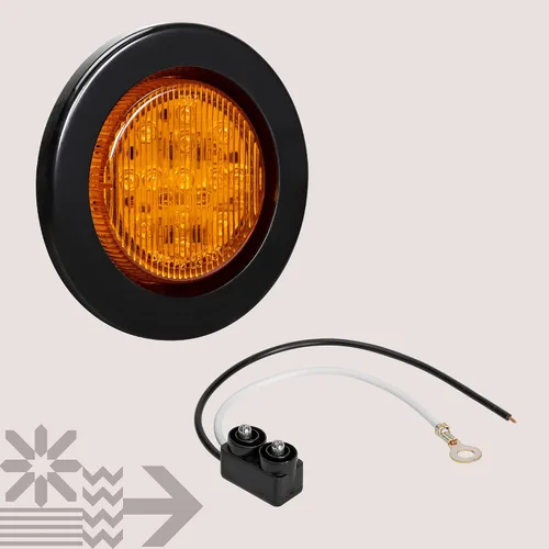 Vista 7 de ONLINE LED STORE - Luces de delimitación lateral de 13 LED, redondas, de 6.35 cm (padre)., Paquete de 1, Ambar