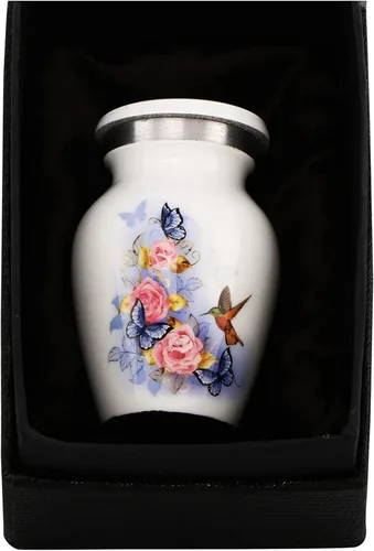 Vista 4 de Urnas de Recuerdo de Mariposa y Colibrí para Cenizas Humanas - Urnas Decorativas, Urnas para Cenizas Humanas Mujer y Hombre, Urnas para Cenizas