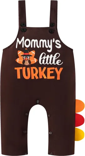 Vista 3 de Conjunto de mameluco de pavo para bebé niño con tirantes