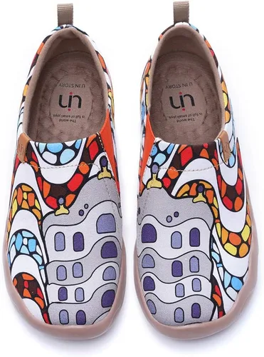 Vista 21 de UIN Mocasines casuales para mujer, de viaje, pintados, para caminar, ligeros, cómodos, de lona, tenis de moda