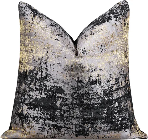Vista 18 de vctops Fundas de almohada decorativas doradas de jacquard cuadradas, fundas de almohada para cama, sofá, silla, automóvil, decoración del hogar