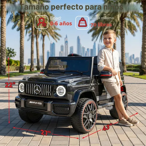 Vista 6 de Mercedes-Benz G63 - Coche eléctrico para niños, 12 V, con control remoto Negro