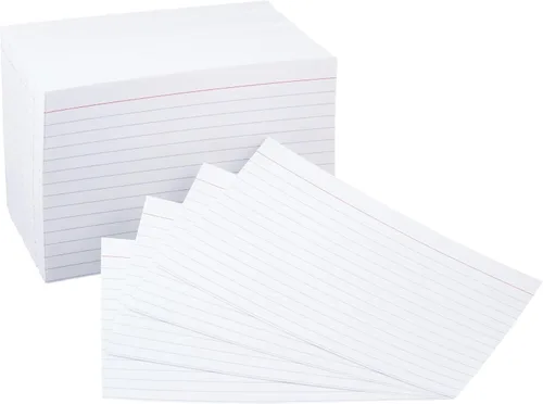 Vista 9 de Amazon Basics Tarjetas de índice rayadas, 1000 unidades, 10 paquetes de 100, blancas, 3 x 5 pulgadas
