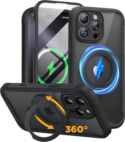 Vista 240 de Miracase - Funda magnética para iPhone 13 Pro Max de 6.7 pulgadas (compatible con MagSafe), transparente, completo, protector de pantalla de vidrio