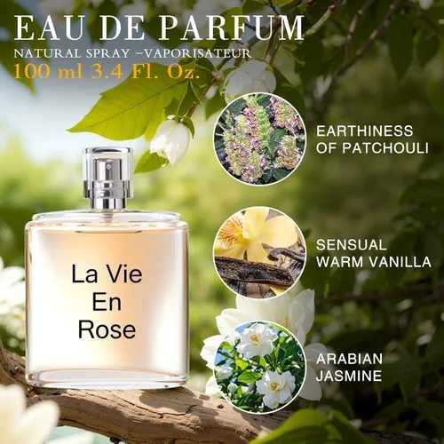 Vista 5 de Hybrid & Company Mujer 4 unids Black Opinion La Vie En Rose Paris Para Su Primavera Floración Perfume Natural Spray Fresco Fragancia