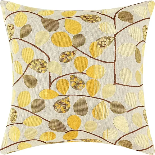 Vista 10 de CaliTime Funda de cojín para sofá, decoración del hogar, felpilla de lujo con hojas bonitas de ambos lados, 18 x 18 pulgadas, color azul crudo