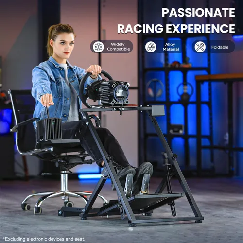 Vista 4 de Marada G29 Upgrade Racing Wheel Stand X Frame Fit for PXNThrustmasterLogitech G27 G920 G923 T300RS T128X, Foldable PC Game Race Bracket Simulator