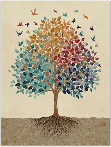 Vista 27 de VOCBAN Tree of Life Canvas Wall Art Tree Decor Painting Artwork for Office Kitchen Bathroom Dining Room Office Home Decor Dormitory(black black 74