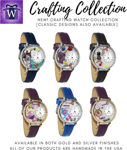 Vista 4 de Whimsical Gifts Colección de relojes de manualidades para mujer, punto de cruz, punto de cruz, diseño de ganchillo, novedad única y divertida, hecho