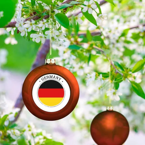 Vista 6 de Adorno de bola de Navidad de Alemania, bandera de las naciones, bandera de Alemania, sello de Alemania, adorno de bola colgante para Navidad