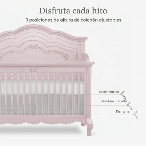 Vista 7 de evolur Aurora 5-in-1 Convertible Crib