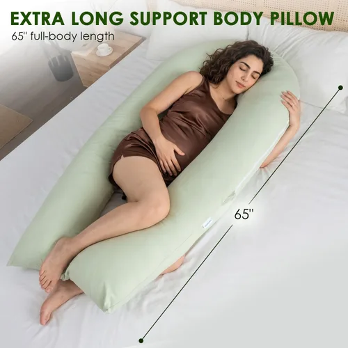 Vista 3 de QUEEN ROSE Almohada corporal extra larga, almohadas refrescantes para Verde