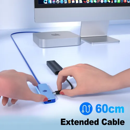 Vista 5 de V COM Hub USB C de 10 Gbps, divisor USB de 5 puertos con entrega de energía de 100 W, adaptador multipuerto USB C portátil compatible con MacBook