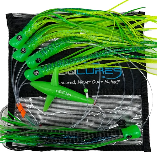 Vista 4 de LOBO LURES #215 Skipjack híbrido Skipjack híbrido UV Splash atún Mahi Marlin Trolling Señuelo Daisy Chain