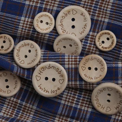 Vista 3 de 150 botones de madera hechos a mano para manualidades de 3/5 3/4 1 pulgada, botones de madera mixta, redondos, de madera, hechos a mano, con botones