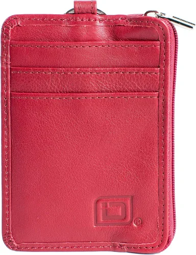 Vista 4 de RFID Slim ID - Cartera con bolsillo frontal con cierre de monedero, Rojo, S