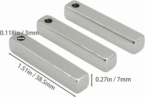 Vista 2 de StayMax Barra rectangular para grabado, acero inoxidable, 10