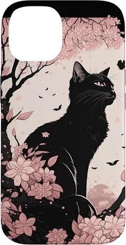 Vista 4 de Cute Pink Japanese Cherry Blossom Cat Aesthetic Case for iPhone 16