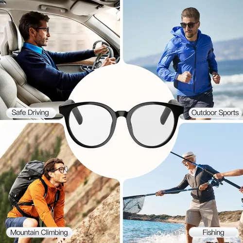 Vista 8 de GetD Lentes AI, traductor AI impulsado por ChatGPT, asistente de IA, lentes inteligentes Bluetooth para hombres y mujeres, lentes de sol