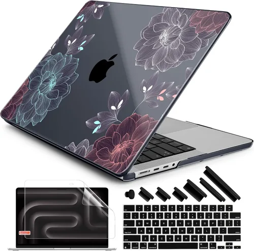 Vista 39 de DONGKE Funda para M5 MacBook Pro de 14 pulgadas 2025 2024-2021 M4 M3 M2 M1, cubierta de carcasa dura de plástico compatible con A3434 A3112 A3401