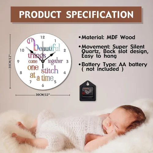 Vista 115 de Reloj de pared de guitarra acústica con aspecto de madera natural, reloj de madera rústico y elegante, 10 silenciosos, sin tictac, de cuarzo