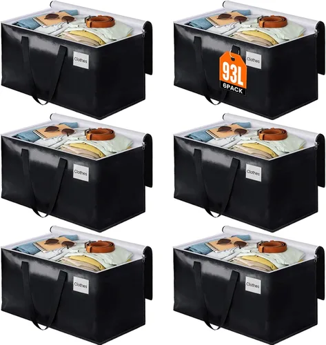 Vista 10 de BlissTotes Bolsas de mudanza, cajas de mudanza resistentes con cremalleras superiores y asas resistentes, bolsas de almacenamiento para ahorrar