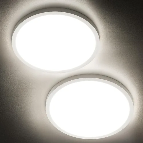 Vista 15 de SunRider Lámpara de Techo LED de Montaje Empotrado, 6000K Blanco Frío, 2400LM, 30 cm 24W Luces Planas Redondas Modernas, Lámpara de Panel