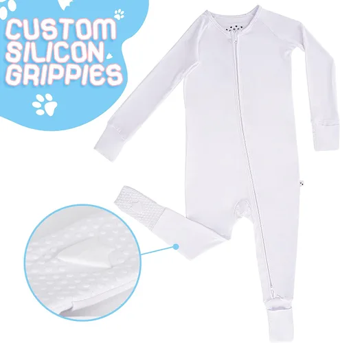 Vista 5 de PuppyDuck Mameluco convertible con pies antideslizantes y manoplas plegables Tela de bambú extra suave