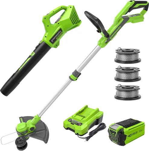 Vista 13 de Greenworks 40V Desmalezadora/desbrozadora inalámbrica 2 en 1 (Gen 2) - 13" de Greenworks para césped y acera, alternativa ligera al cortacésped a