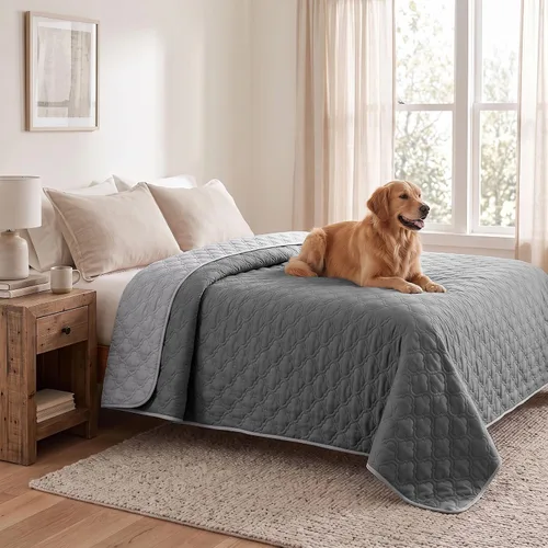 Vista 15 de Manta impermeable para cama, funda reversible para sofá de perro, protector de muebles para mascotas, lavable a máquina, tamaño King