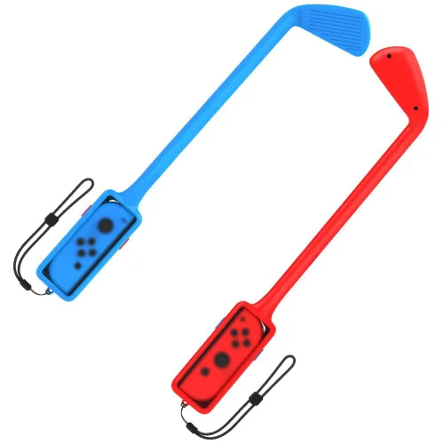 Vista 5 de OKHAHA Clubs for Switch Mario Golf Super Rush Switch Golf Games, 2 Controller Grips for Super Mario Golf Switch Golf Club for Mario Golf Club for
