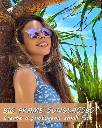 Vista 2 de Myiaur Lentes de sol polarizados para mujer cuadrados espejados modernos con protección UV que reducen el deslumbramiento