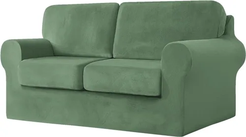 Vista 42 de Funda de sofá con fundas de cojín de asiento separadas y fundas de respaldo, fundas elásticas para sofá, fundas protectoras de terciopelo
