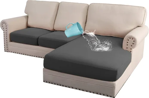 Vista 14 de H.VERSAILTEX Fundas elásticas para sillones, fundas de cojín de sofá, fundas elásticas 100% impermeables, con tela gruesa de doble forro polar
