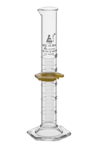 Vista 7 de Cilindro de medición, 0.3 fl oz - ASTM, tolerancia clase A ±0.0.3 fl oz - Collar protector, base hexagonal - Graduaciones blancas - Vidrio