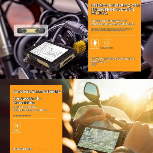 Vista 7 de HUGEROCK X70 Tablet Android resistente 7 pulgadas - 2600nits Tableta GPS de alto brillo para navegación de motocicleta, impermeable a prueba