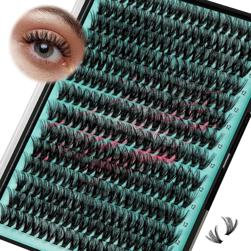 Vista 9 de Kit de Extensión de Pestañas, Kit de Racimos de Pestañas DIY 168Pcs con Pegamento de Unión y Sello Impermeable, Removedor de Pestañas para Kit