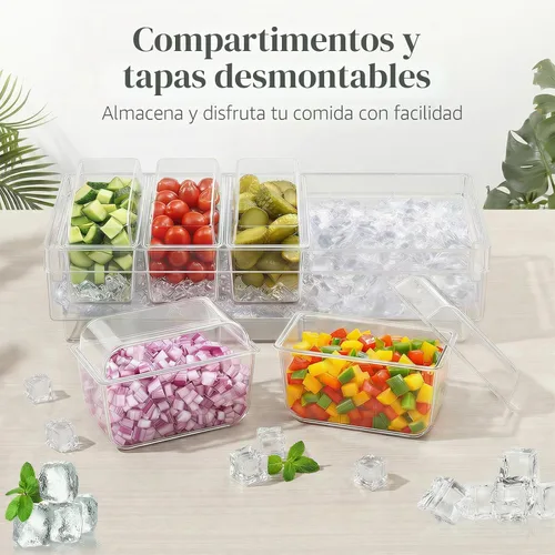 Vista 8 de Lifewit Contenedor refrigerado para condimentos con tapas individuales