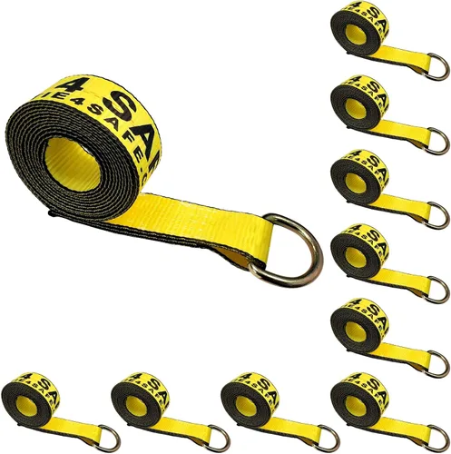 Vista 12 de Mega Cargo Control 1 paquete de correas de lazo de anillo D, amarres de remolque negros de 2 pulgadas para ensamblajes de elevación de ruedas