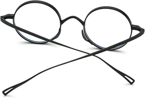 Vista 6 de FONEX Marco de lentes de titanio, marco de lentes de miopía redondo retro vintage para mujer