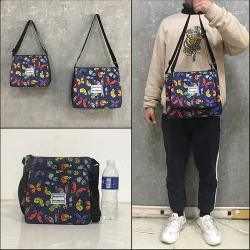 Vista 3 de FDCSYP Bolso de lona Vincent Van Gogh pintura al óleo noche estrellada Bolsa de arte en lienzo con patrón impresión de hombro 98 x 118in