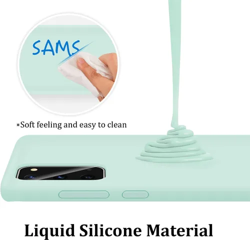 Vista 2 de Funda para Galaxy S20 de 6.2 pulgadas (2020), silicona líquida suave protectora y forro de microfibra antiarañazos, a prueba de golpes, compatible