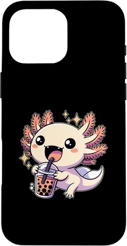 Vista 18 de Funda de té de burbujas japonesa para iPhone 11 Pro Max Kawaii axolotl Boba