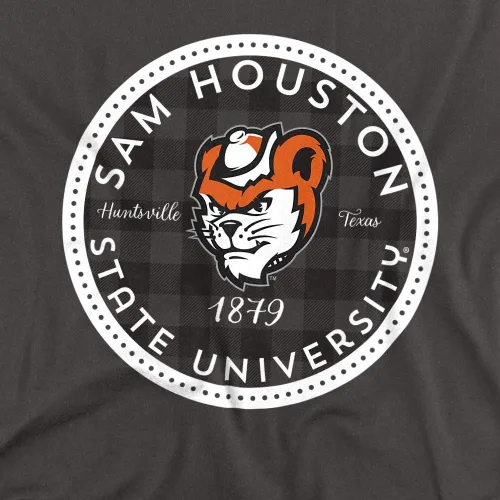 Vista 2 de Sam Houston State University Camiseta oficial de Plaid Badge para mujer