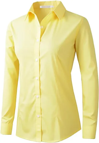 Vista 7 de Beninos Camisas de vestir para mujer, manga larga, con botones, ropa de trabajo