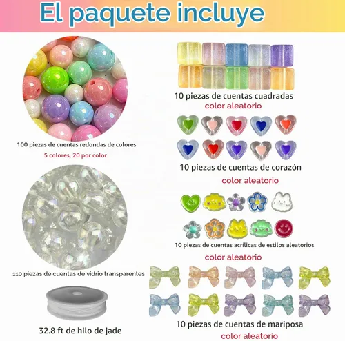 Vista 3 de SHUANGART Kit de 252 piezas de cadena de teléfono, abalorios para teléfono celular, juego de correa de muñeca con cuentas acrílicas surtidas