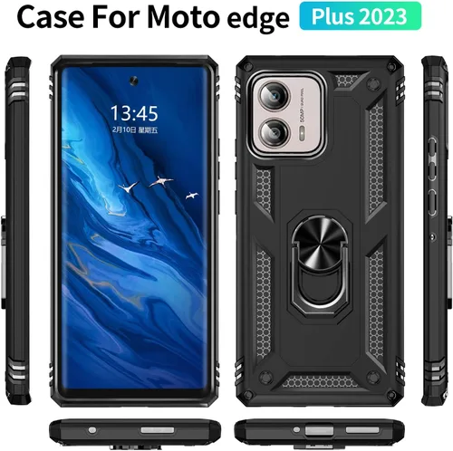 Vista 2 de Funda para Motorola Edge+ Plus 2023 / Edge 40 Pro, para Moto Edge Plus (2023), funda protectora de doble capa resistente resistente [grado militar]